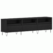 Helloshop26 - Meuble TV moderne rectangulaire fonctionnel salon 150 x 30 x 44,5 cm en bois d'ingénierie chêne noir 02_0051928 - noir Bois massif 300