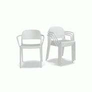 Lot de 4 chaises avec acc. BLENDY - blanc