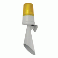 Maxi trompe 110dB avec feu fixe LED IP65 sur équerre - 3 sons disponibles - F110TL Maxi trompe 110dB avec feu fixe LED IP65 sur équerre - 3 sons disponibles - F110TL