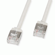 ROLINE Cordon DataCenter U/FTP Cat.6A (Classe EA), LSOH, slim, pour chemins très courts, gris, 2 m_0