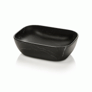 AQA Design Lavabo en céramique à poser ZONTA marquina noire L.46,5 P.33,5 H.13 MP00535 - noir céramique MP00535 AQA Design Lavabo en céramique à poser ZONTA marquina noire L.46,5 P.33,5 H.13 MP00535 - noir céramique MP00535