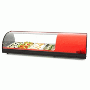 Arilex Vitrine réfrigérée pour couvercles avec grille et verre bombé 6VTL rouge - VIRETAVTLR6