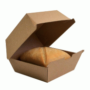 Boîte burger géant en carton brun - 14.5x13.5x8.2cm - par 50