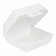 Boîte hamburger carton ondulé THE PACK nano micro 13x12,5x6.2cm blanche - par 50