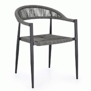 Chaise avec accoudoir Jandia anthracite SA26/gris 56 x 60 x 78 cm - par 4