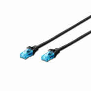 DIGITUS Câble de brassage CAT 5e U/UTP, 2 m, noir - noir 4016032318026
