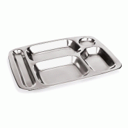 Essentials Bac compartimenté inox 36,5 x 26,5 cm 5 compartiments lot de 6 - Was Germany - 4044925162036