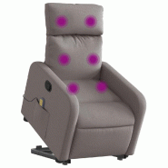 Fauteuil inclinable de massage Taupe Tissu Modèle Iermelix - 8721012219441