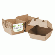 Greenbox Boîte à burger en carton kraft brun 13 x 14 x 8 cm (carton de 250 pièces) - beige en carton DFC04285