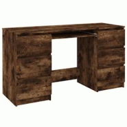 Helloshop26 - Bureau table poste de travail meuble d'ordinateur informatique étude chêne fumé 140 x 50 x 77 cm bois d'ingénierie 02_0023586 - 3000 Helloshop26 - Bureau table poste de travail meuble d'ordinateur informatique étude chêne fumé 140 x 50 x 77 cm bois d'ingénierie 02_0023586 - 3000