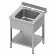 Plonge adossée avec 1 bac à droite avec étagère 700x600x900 mm à mo... - P934456070