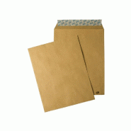 Pochette kraft 229x324mm avec bande adhésive - paquet de 50 - Kraft Adour Quicksil 90g