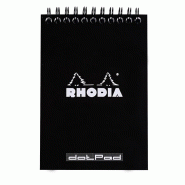 RHODIA Lot de 5 Notepad Classic noir 105x148 / A6, 160p./80 feuilles microperforées 80 g/m² reliure intégrale, dot grid - 3037921350393