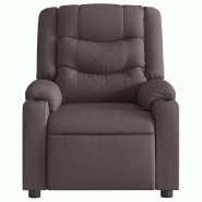 VidaXL Fauteuil de massage inclinable Marron foncé Tissu Modèle Jovora - 8721158447203 VidaXL Fauteuil de massage inclinable Marron foncé Tissu Modèle Jovora - 8721158447203