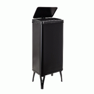 WellHome - Poubelle Intelligente 60L de couleur Noire 35,5x26x95,5cm - Ouverture Automatique/Manuelle - noir inox WH13693