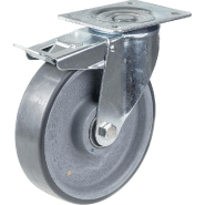 Roulette pivotante/frein de 160 mm avec polyuréthane thermoplastique gris conducteur d'électricité. Roulette pivotante/frein de 160 mm avec polyuréthane thermoplastique gris conducteur d'électricité.