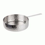 ​​​​​​​Mini casserole de présentation (Ø)125 x (H)35 mm en inox finition martelée
