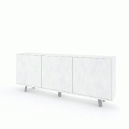 AQA Design Buffet VENBRUK 3 portes en mélamine blanche pierre L.177 P.41 H.74 MP07025 - multicolore Bois manufacturé MP07025