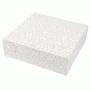 Boite pâtissière The Pack carton ondulé nano micro blanc/or 32x32x10cm - par 50