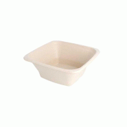 Bols carrés bagasse naturelle 950ml 18x18x7cm - par 50
