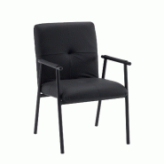 Chaise d'appoint / Chaise de salle à manger Lifea Flex, dossier rabattable, PU noir, hjh LIVING - noir plastique 729515