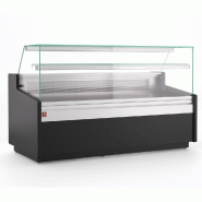 Comptoir réfrigérée positif vitrine ventilé avec réserve noir - PATL/10-AV-B5-LIQ