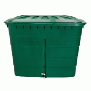 Cuve rectangulaire 520l vert avec couvercle et robinet pe