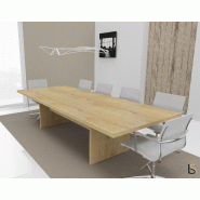 Grande table de réunion rectangulaire TAK - Mobel Linea. - Non, 300, Chêne veiné_0