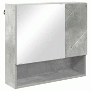 Helloshop26 - Armoire miroir rectangle moderne gain de place salle de bain 59 x 17 x 55 cm en bois d'ingénierie gris béton 02_0052870 - gris Bois ma