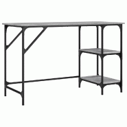 Helloshop26 - Bureau table poste de travail meuble d'ordinateur informatique étude sonoma 120 x 50 x 75 cm métal et bois 02_0023946 - métal 3000214
