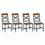 Helloshop26 - Chaises de salle à manger lot de 4 sièges de cuisine cadre en acier ergonomique style industriel pour salon cuisine 12_0004982 - 30002 Helloshop26 - Chaises de salle à manger lot de 4 sièges de cuisine cadre en acier ergonomique style industriel pour salon cuisine 12_0004982 - 30002