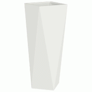 Helloshop26 - Jardinière extérieure moderne design épuré 30 x 30 x 75 cm esthétique robuste en acier blanc 02_0053008 - blanc acier 3000237700718