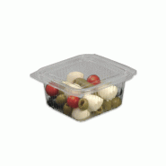HOT FORM Barquettes charnières rectangles PET recty 12,7 x 11 x 4,5 cm - 250 ml (600 unités) - transparent plastique V00551 HOT FORM Barquettes charnières rectangles PET recty 12,7 x 11 x 4,5 cm - 250 ml (600 unités) - transparent plastique V00551