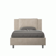 Lit Queen Size Sans Sommier, Rembourré 120X200 Microfibre Sable Antea - beige 8058994018206