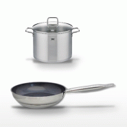 Lot Poêle 24 cm & Faitout 26 cm Elo Profi Therm Platinum - gris inox 3176239951431