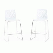 RATTATAN Lot de 2 tabourets de bar en polypropylène avec fibre de verre, pieds en métal, pour bar, restaurant ou cuisine, au design élégant – Da RATTATAN Lot de 2 tabourets de bar en polypropylène avec fibre de verre, pieds en métal, pour bar, restaurant ou cuisine, au design élégant – Da