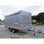 Remorque plateau nu EDUARD - roues dessous - PTAC : 2000 Kg - 2 essieux freinés - 406 x 180 cm - Référence -T-UT20294