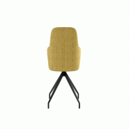 Stones Fauteuil Sophia en tissu marron facile à nettoyer avec structure en métal noir - Design moderne et élégant pour les intérieurs de maison -