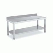 Tables de travail inox faible hauteur avec dosseret et étagère P 600 mm | Distform longueur 1600 mm - QM166160 Tables de travail inox faible hauteur avec dosseret et étagère P 600 mm | Distform longueur 1600 mm - QM166160