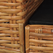 VidaXL Canapé à 2 places avec coussins Marron Rotin naturel Modèle Dario - 283079