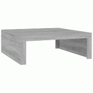 VidaXL Table basse Sonoma gris 100x100x35 cm Bois d'ingénierie Modèle Sirius Pro - 815997