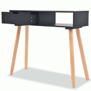VidaXL Table console Bois de pin massif 80 x 30 x 72 cm Noir Modèle Nova Design - 244738