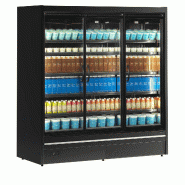 Vitrine réfrigérée combinable 3 portes -étagères profondes - 1643L - Noir | Tefcold - MDCB1875HB