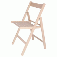 WellHome - Chaise BAS en bois de hêtre - finition non vernie 43x47x79 cm - beige Bois massif WH13339_0