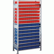 Étagère à emboîter H2000xl1000xP400 mm étagère extension 16 supports en acier 75 x L 400 mm bleu SCHULTE Étagère à emboîter H2000xl1000xP400 mm étagère extension 16 supports en acier 75 x L 400 mm bleu SCHULTE