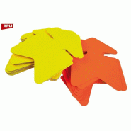 Apli Lot de 10 étiquettes carton 780 g/m², forme flèche 12x16, coloris jaune/orange fluo - 3270241219104