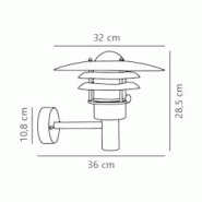 Applique murale LØNSTRUP 32 Sensor Acier galvanisé Acier galvanisé, H.28.5 - IP44 - E27 /Nordlux Extérieur - 5701581278073