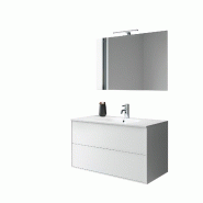 AQA Design Composition de salle de bain en mélamine, 4 pièces, IGEA blanc mat L.91 P.46,5 H.190 MPIG09-O1 - blanc Bois manufacturé MPIG09-O1