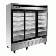 Armoire réfrigérée vitrée négative inox 2050L 3portes Atosa