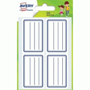AVERY Lot de 100 Etui de 20 étiquettes cahier, format 36 x 56 mm, lignées bleu - 5014702028748